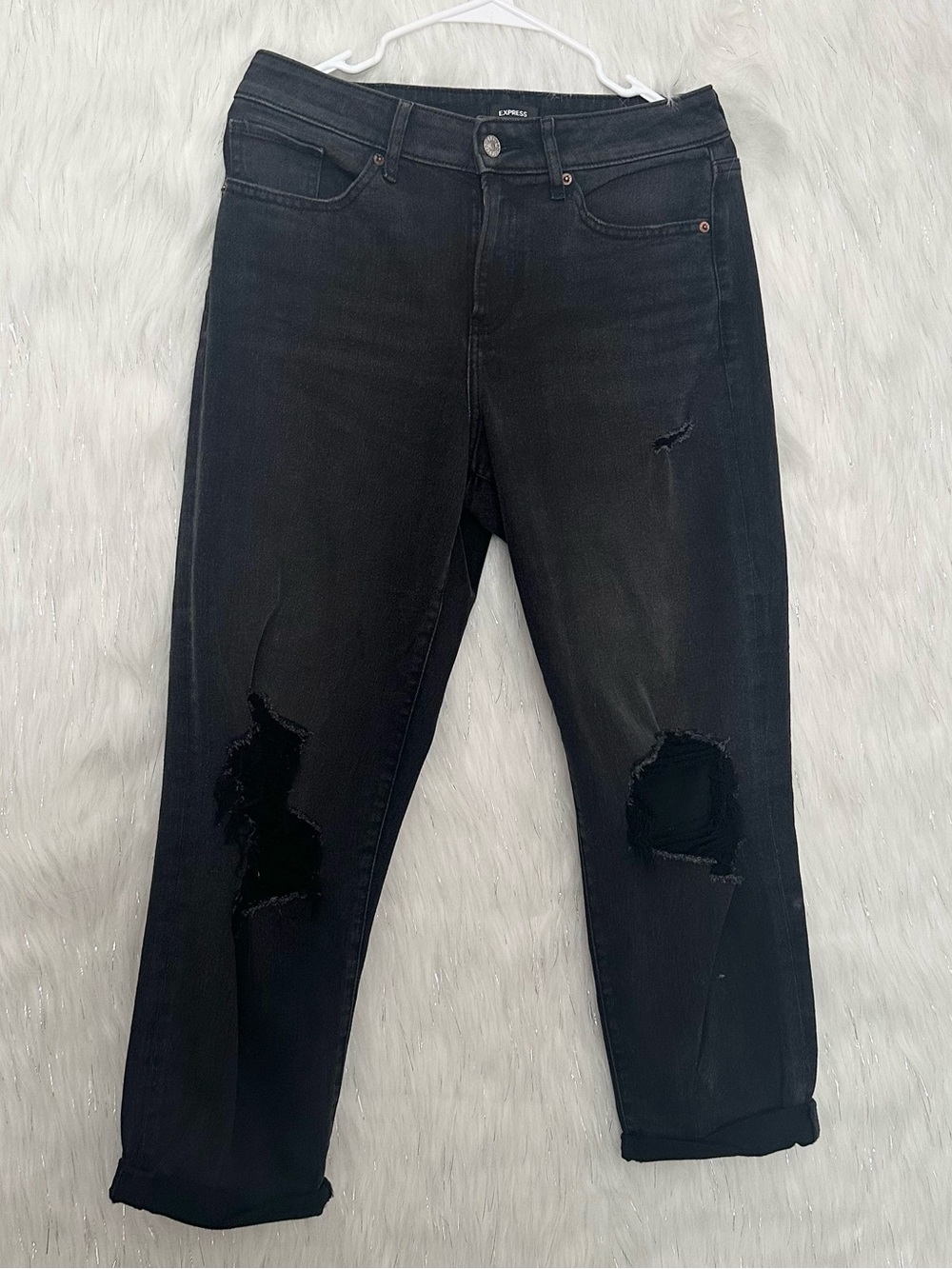 EXPRESS Black Distressed Women’s Jeans